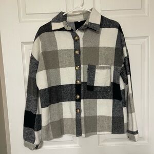 Plaid Button-Up Shacket/Jacket - Size Small
